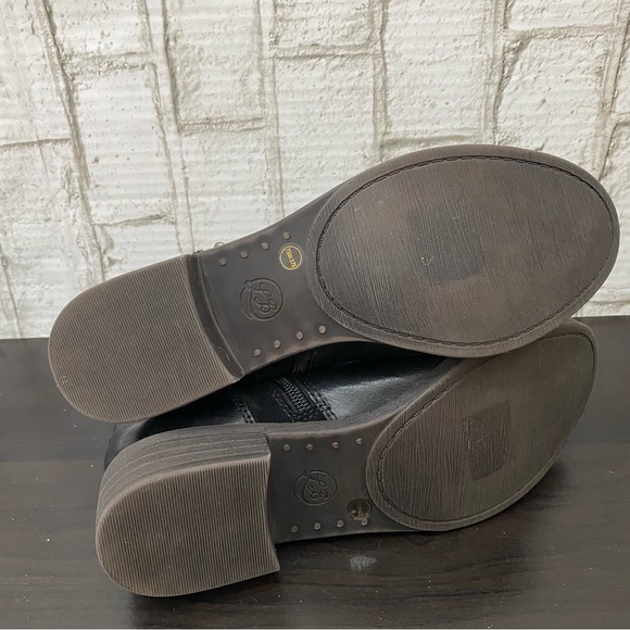 LUCKY BRAND Black Leather Double Buckle Moto Ankle Boots Size 7.5 - Picture 7 of 12